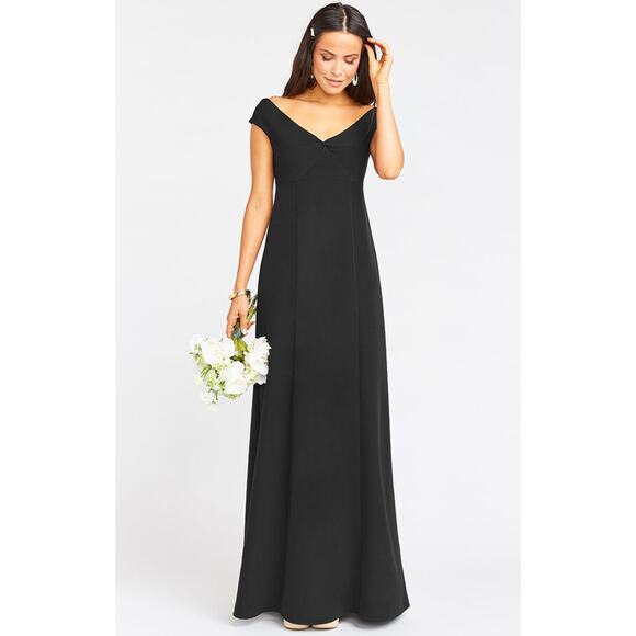 Show Me Your Mumu Zurich Knot Gown in Black Stretch Crepe S NWT - Picture 1 of 6